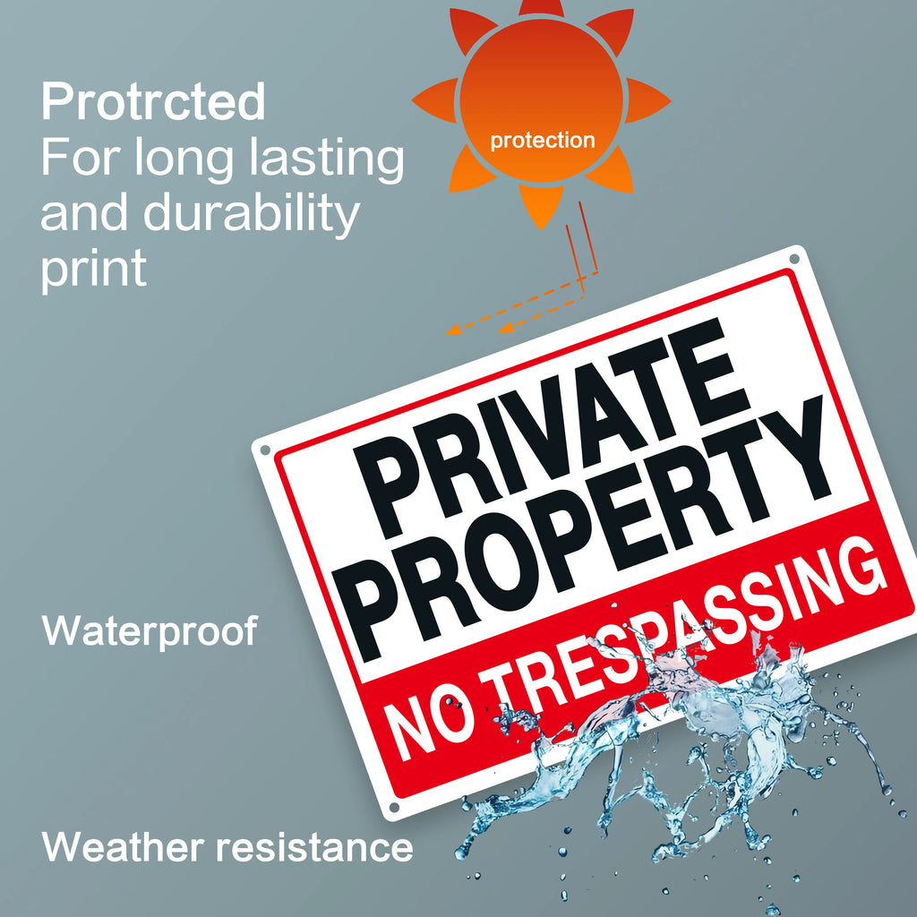 USA Warehouse Free Shipping Stainless Steel Private Property No Trespassing Sign  Durable    Fast Shipping Warning Signs