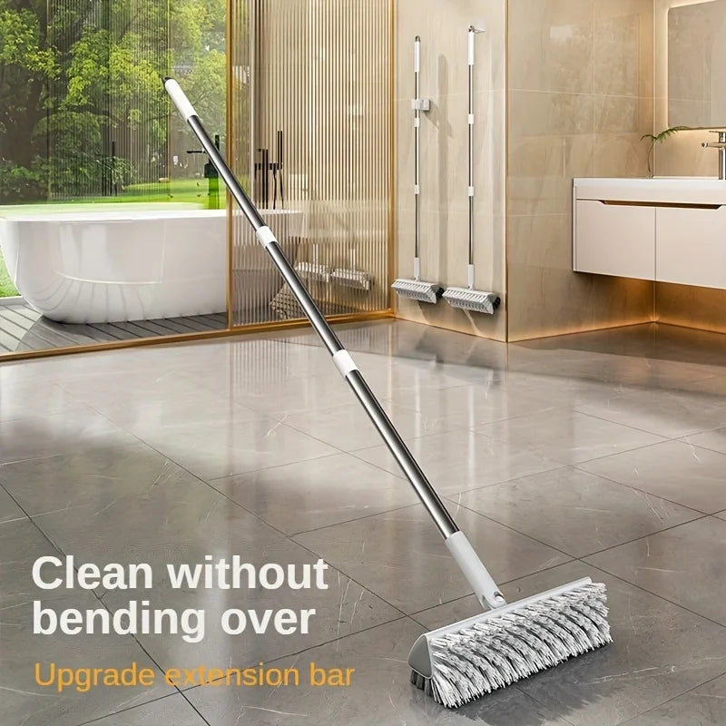 For Plastic Handle Toilet Cleaning Brush V-Shaped Double-Sided Nylon Fabric Brush Head Extension Rod for Home Cleaning