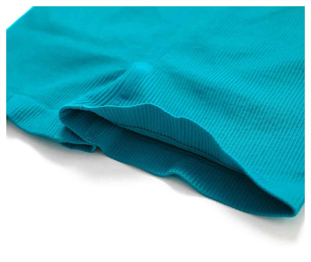 Joyyoung ODM/OEM New Sexy Training Apparel Seamless Ribbed High ed Bra Scrunch Shorts Yoga Sets Fitness Sports Clothing