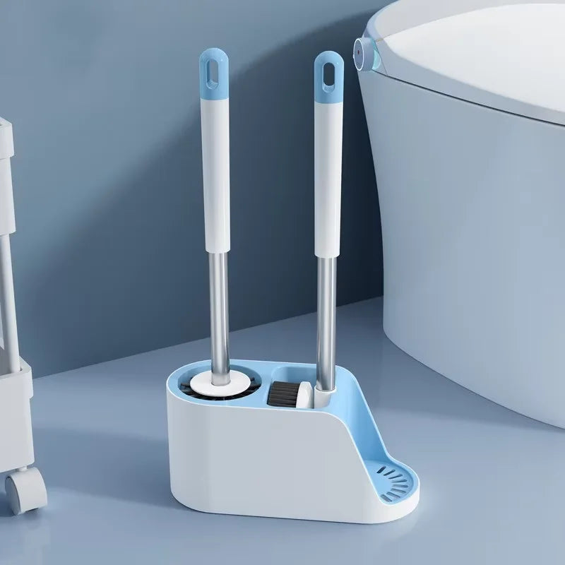 Hot Sale Household Wall Mounted Toilet Cleaning Brushes and Plunger Set No-drilling  for Bathroom