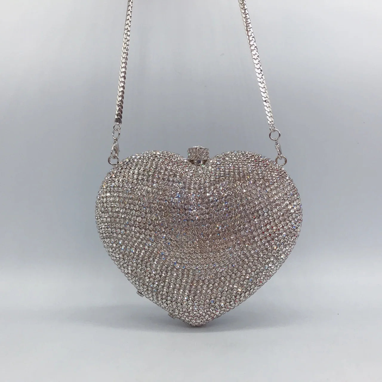 Factory Luxury Clutches Evening Bags Pink Heart Rhinestone Bag Heart Shape Purse Crystal Handbag Party Bags Women