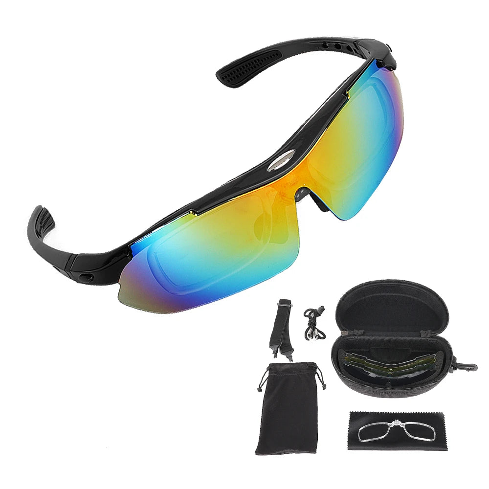 Wholesale Cycling Glasses Polarized Sports Sunglasses with 5/6 Interchangeable Lens for Bike Outdoor Windproof UV400 Protection