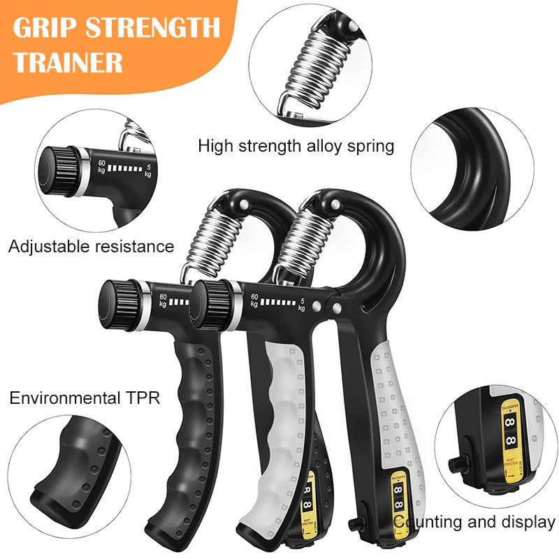 Grip Hand Strength Anti slip Trainer Hand Grip Strengthener with Counter for Workout Athletes Climbers Musicians