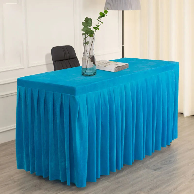 Mantel De Terciopelo Conference Decor 100% Polyester Custom Size Welcome Plain Color Solid Design Velvet Tablecover Table Cloth