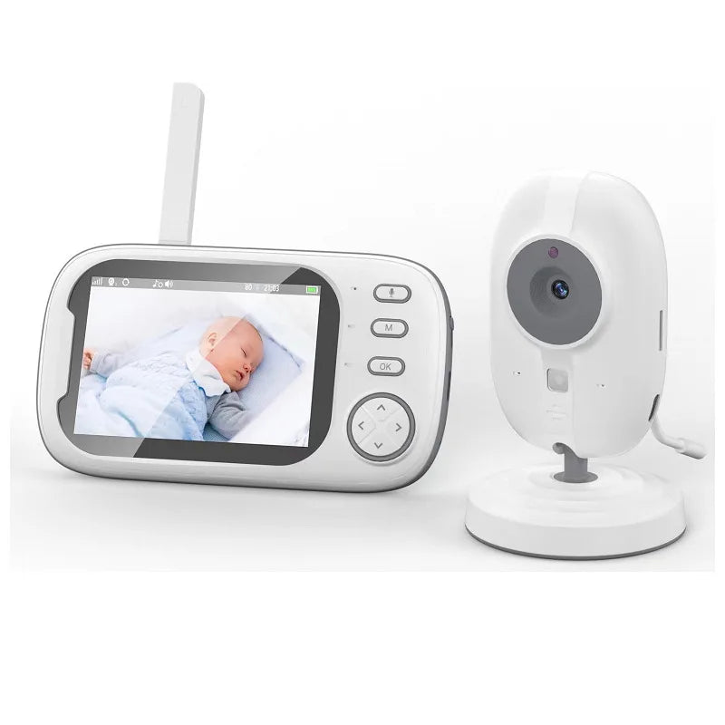Plastic Baby Monitor with Camera and Audio 3.5" Screen Portable Night Vision 2-Way Audio Temperature Sensor