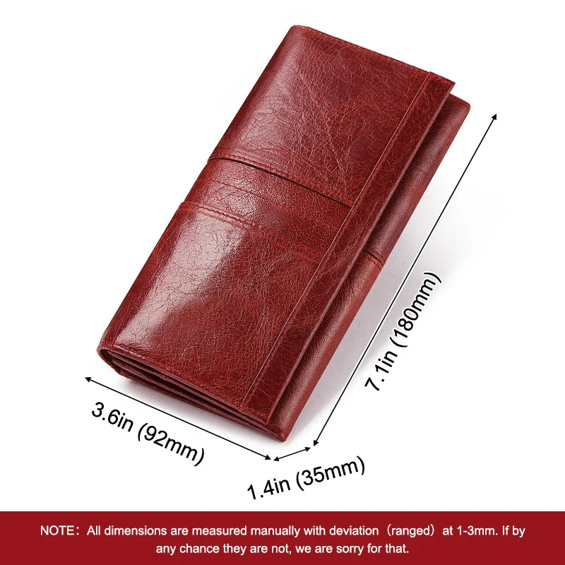 HUMERPAUL Fashion Women Wallet Genuine Leather Long Fashion Ladies Clutch Cell Phone Bags Muti-fuction RFID Card Holder Purse