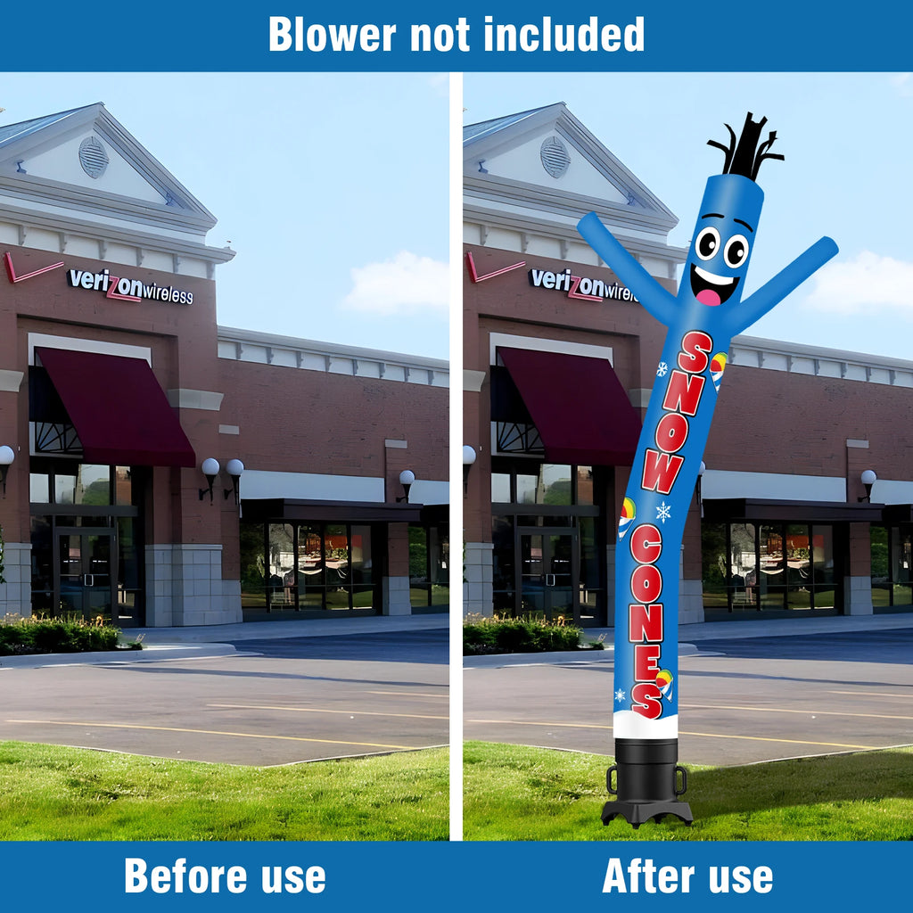 Snowball Tube Theme Air Dancer Inflatable Weird Wave Man for Outdoor Party Festival Digital Printing No Blower Required