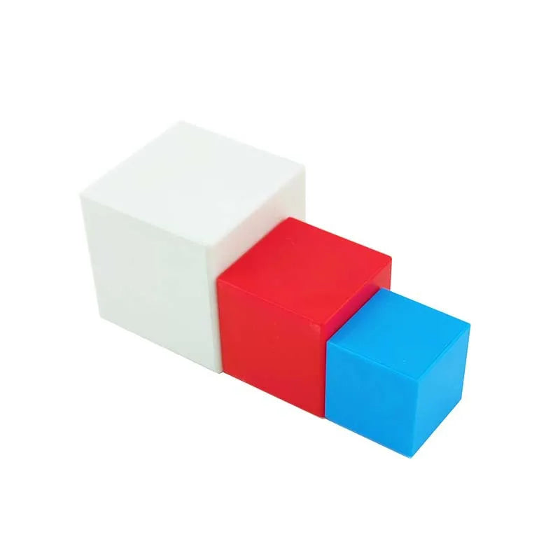 Elementary School Educational Stacking Toys 2cm Transparent Solid DIY Plastic Force Magnet Cube Geometry Square Math Teaching