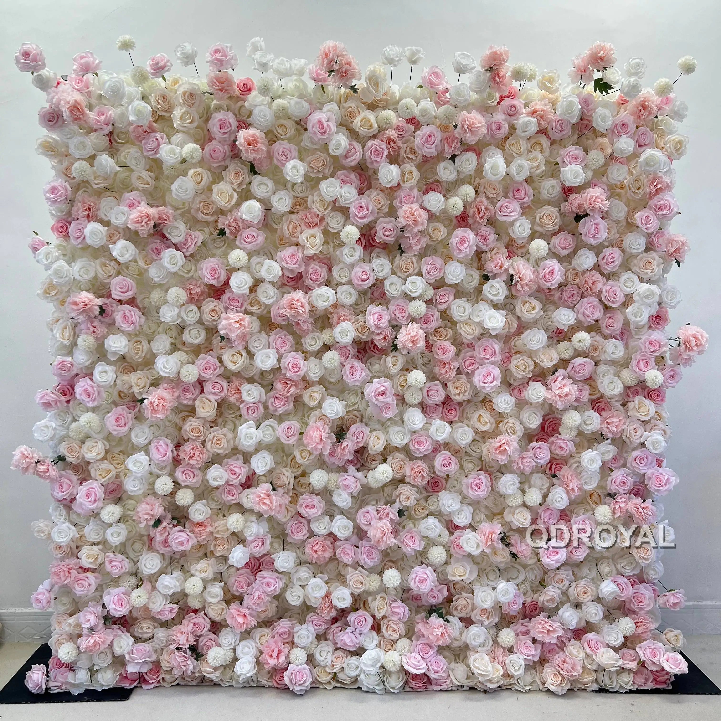 3d Roll up Wedding Event Floral Artificial Rose Flower Wall Decor for Garden Backdrop Home Party Decoration