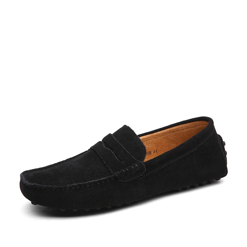 Men Casual Shoes Fashion Pea Shoes Handmade Suede Genuine Leather  Loafers Moccasins Slip on Men's Flats Driving Shoes Big Size