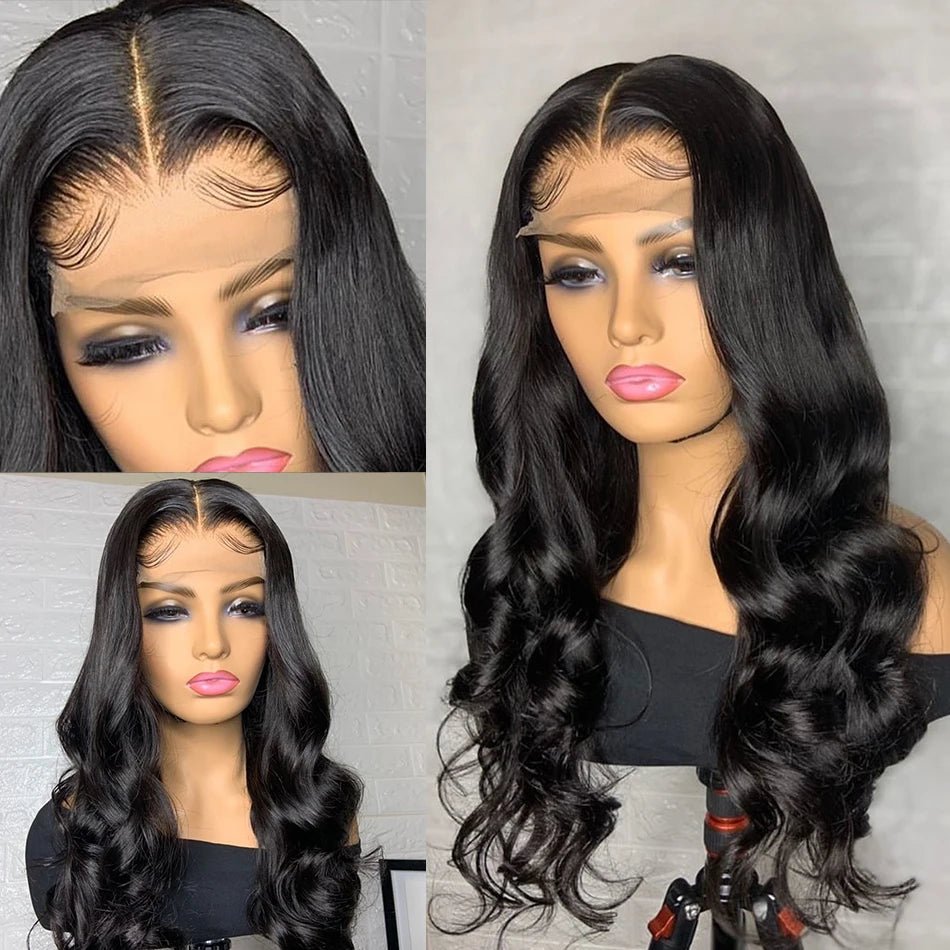 Indian Body Wave 4x4 5x5 HD Lace Closure Human Hair Wigs 16-30 Inch Lace Closure Wigs For Black Women 100% Remy Human Hair Wigs