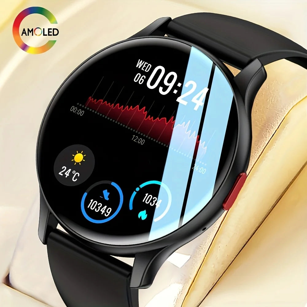 Men's Smartwatch with Call Function,1. 43''Large HD AMOLED Screen,100+Sports Modes, DIY Watch Face, Fitness Tracker,USB Charging