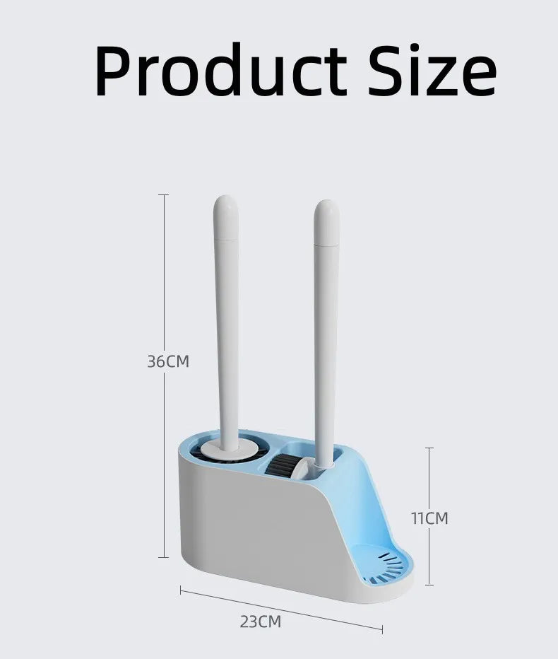 Hot Sale Household Wall Mounted Toilet Cleaning Brushes and Plunger Set No-drilling  for Bathroom
