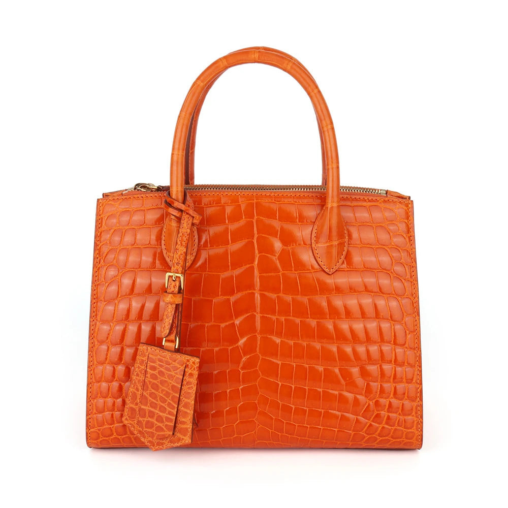 2024 Designer Classic Genuine Alligator Crocodile Leather Woman Handbags Famous Brands Crossbody Tote Hand Bags for Women