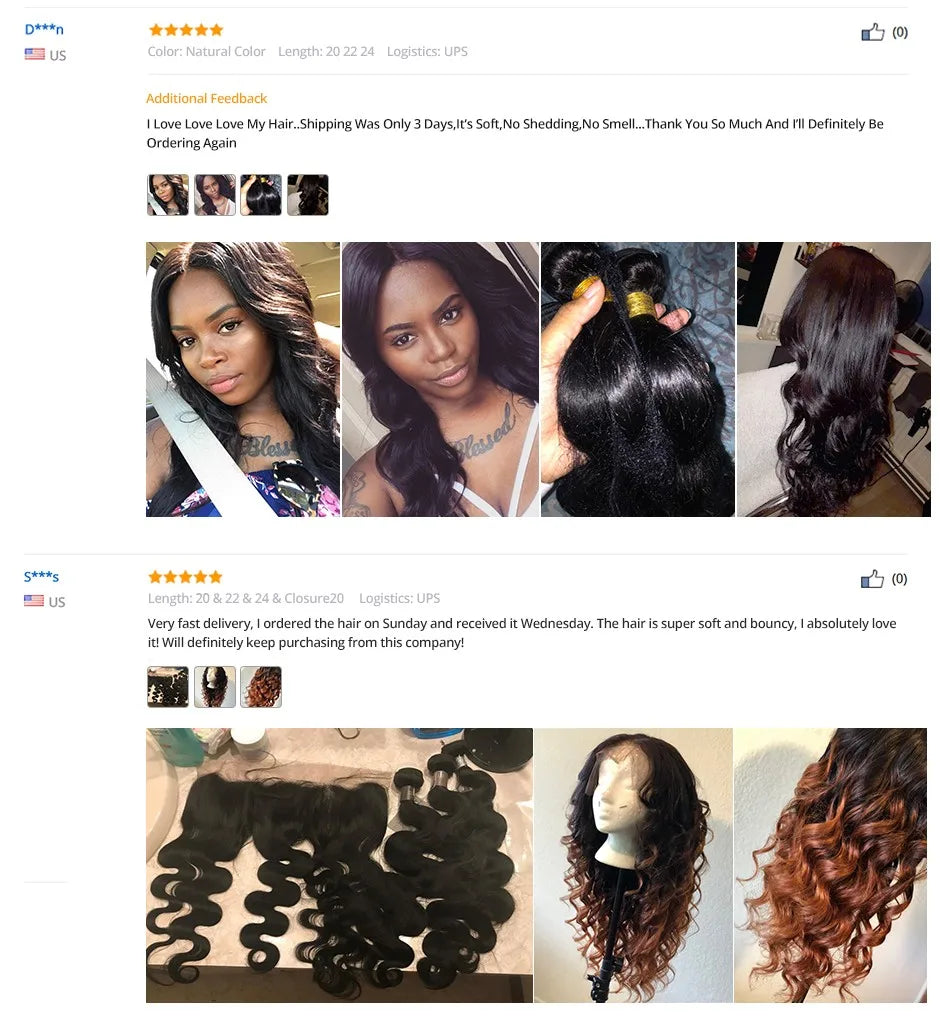 ISEE HAIR Peruvian Body Wave Virgin Hair Extension 100% Unprocessed Human Hair Bundles No Tangle Nature Color