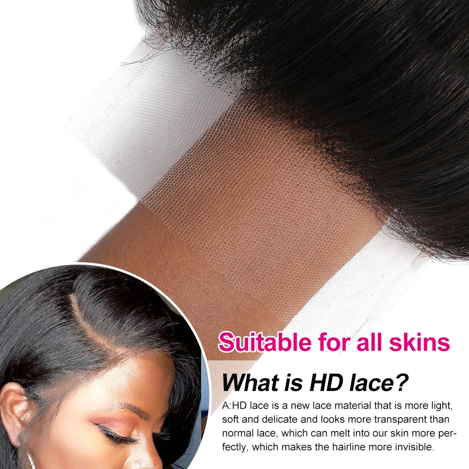 Unice Hair Deep Parting 5x5 HD Lace Closure Straight Peruvian Virgin hair Pre-plucked undetectable Skin Melt Lace Closure Invisi