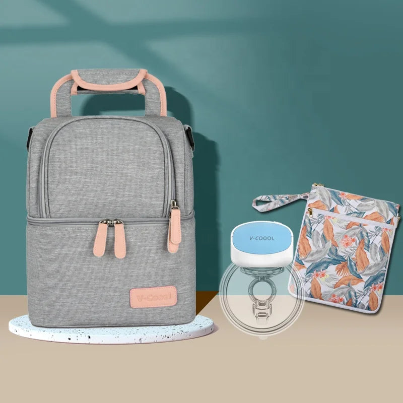 V-Coool Breast Milk Baby Bottle Cooler Bag/Mommy Travel Backpack/Portable Thermal Insulated Lunch Box for Women Men