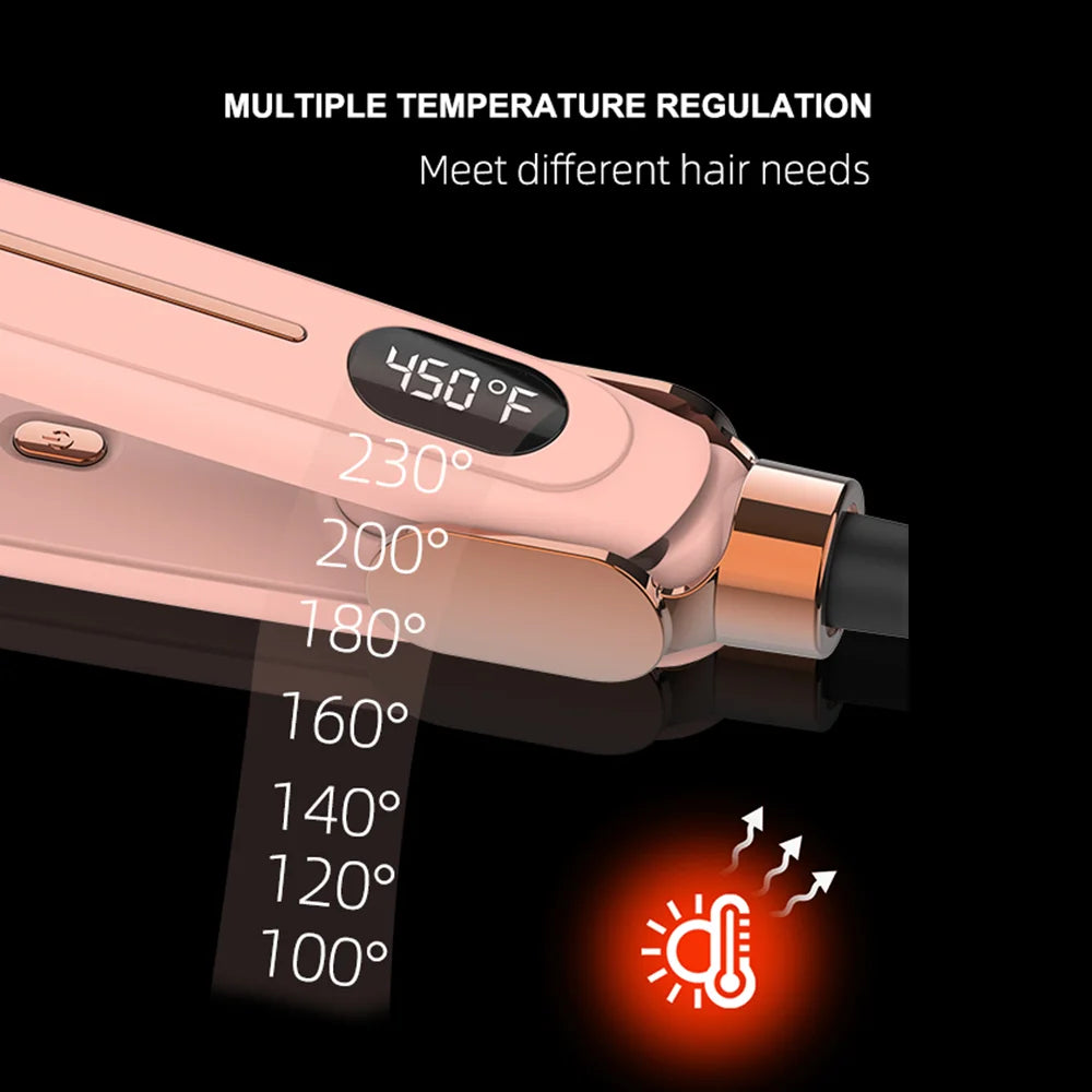 Professional 450F Titanium Electric Hair Straightener Flat Iron Infrared Technology with Private Label for Wholesale