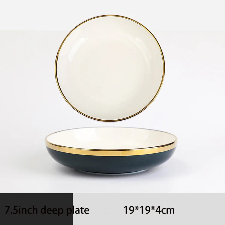 Home Premium Good Rim Ceramic Plates Sets Dinnerware Plate Dish