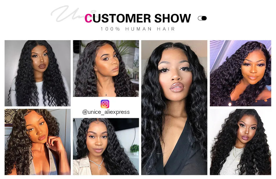 Unice Hair 1/3/4 Bundles Water Wave Peruvian Hair Weave Bundles Wavy Hair Extension 100% Remy Human Hair Water Wave