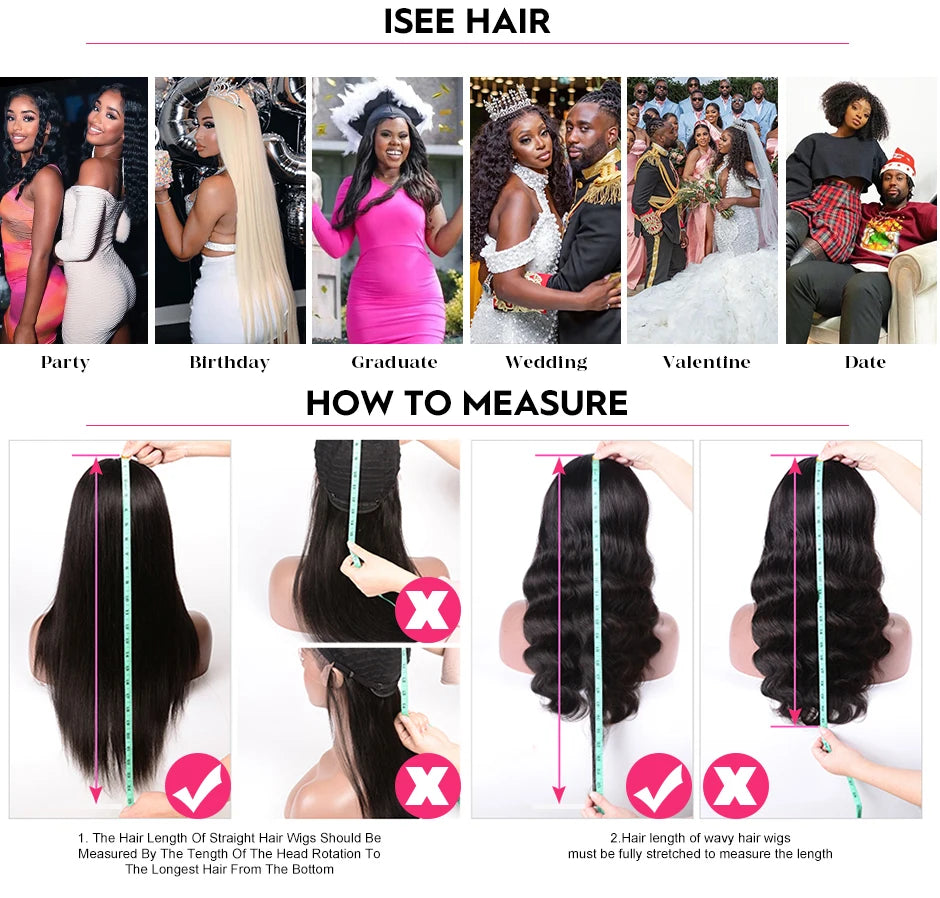 ISEE Hair Wig Colored Lace Front Wigs Malaysian Straight Chocolate Brown Human Hair Reddish Brown Lace Closure Wigs 99j Burgundy