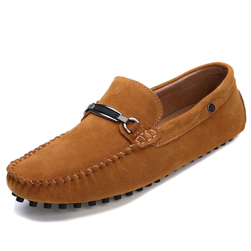 Men's Loafers Gommino Driving Shoes Moccasins Penny Loafer Flats Spring Low-top Faux Suede Slip on Casual Leisure Male Handmade