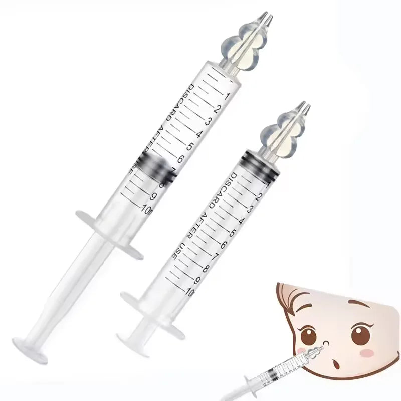 New ROHS and CE Manufacture 10 ml Infant Syringe Nasal Irrigator Baby Rhinitis Nasal Washer Needle Tube Baby Nose Aspirator