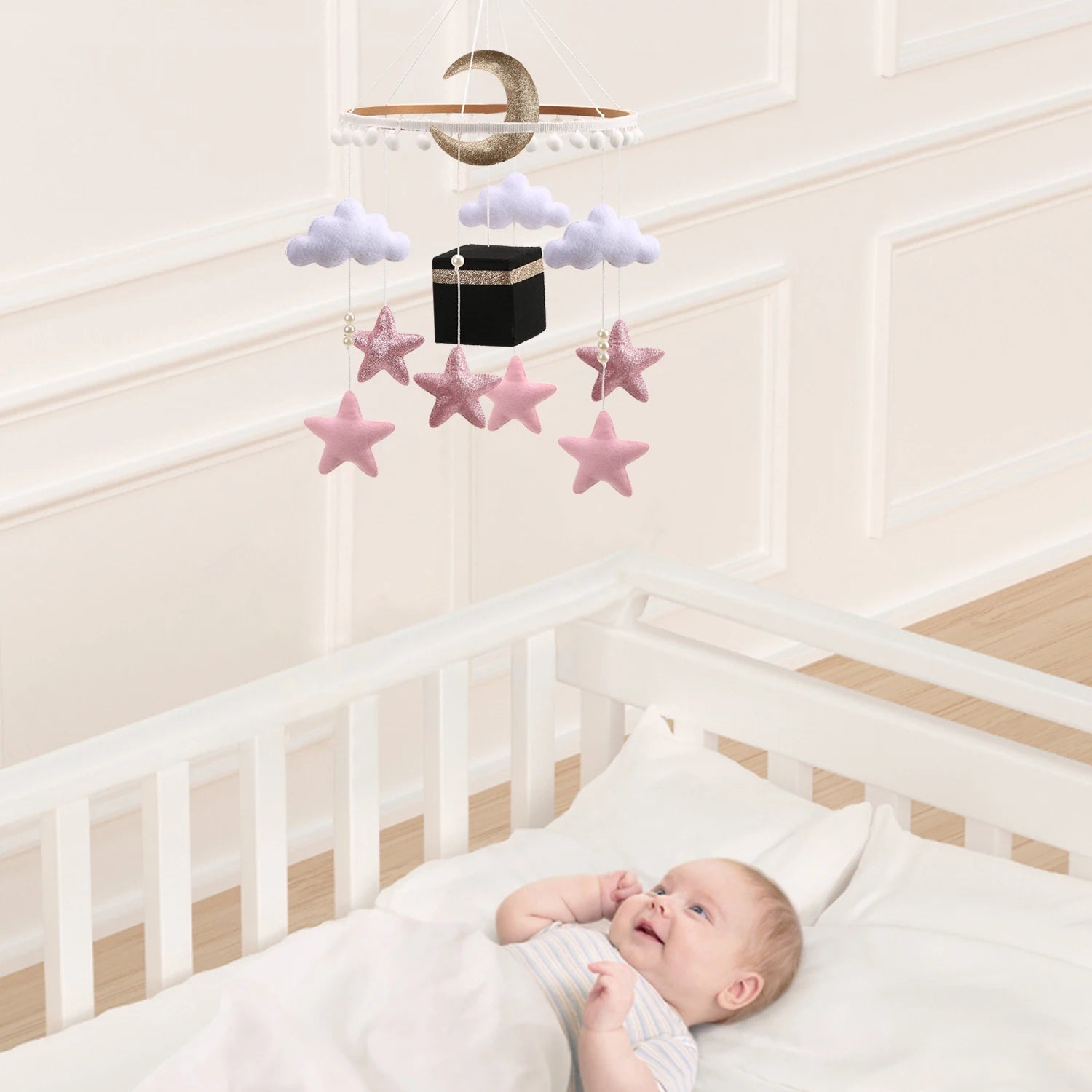 Islamic Baby Mobile for Crib Baby Kaaba Mobile Muslim Baby Mobile Quran Reciting