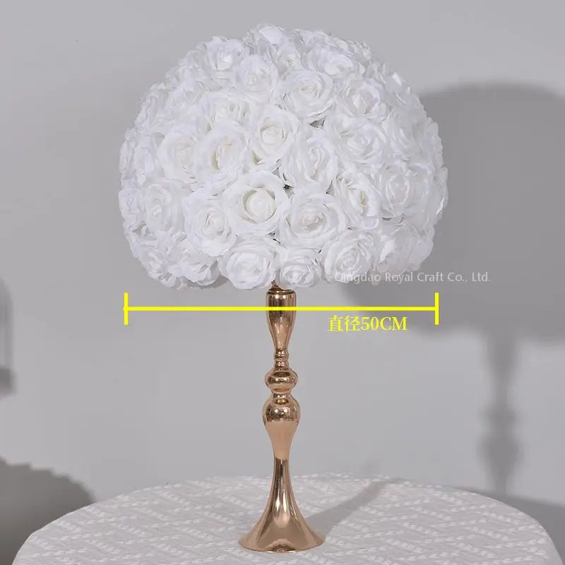 Luxury Wedding Table Candelabra Flower Centerpieces Artificial Flower Arrangement Ball for Display Drops