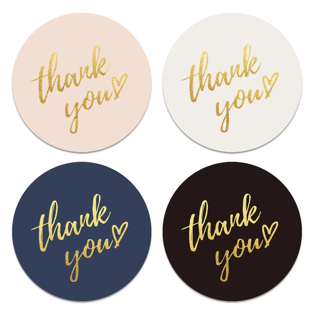 50-500pcs 1inch Blue Thank You Stickers For Envelope Sealing Labels Stationery Supplies Handmade Wedding Gift Decoration Sticker