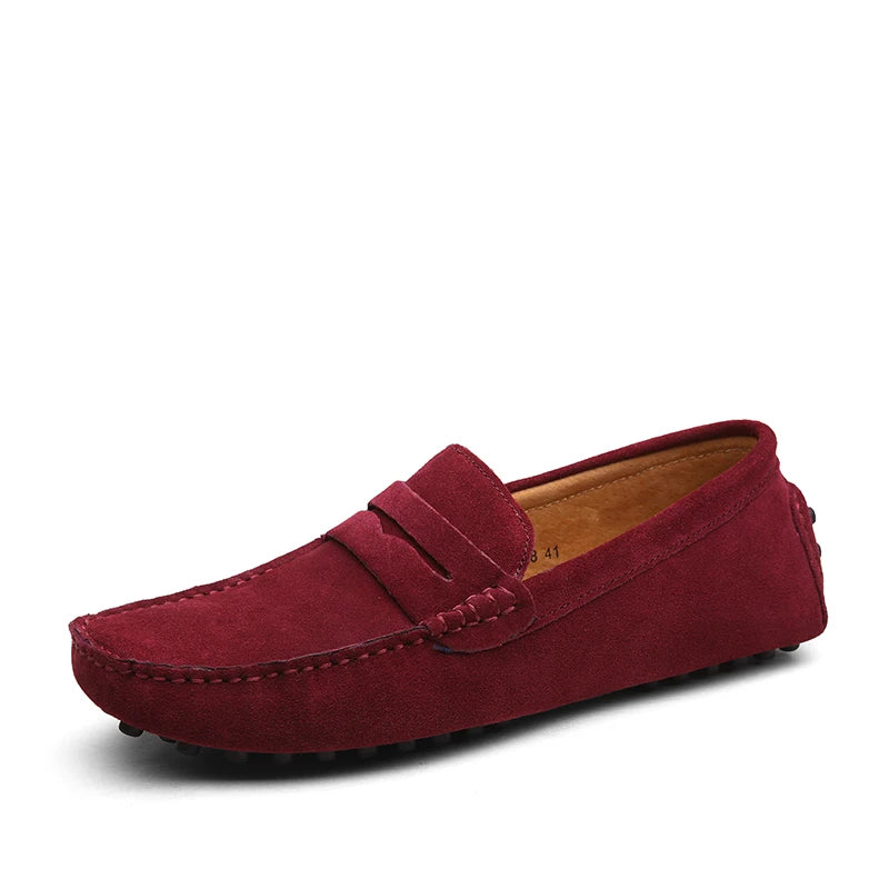 Men Casual Shoes Fashion Pea Shoes Handmade Suede Genuine Leather  Loafers Moccasins Slip on Men's Flats Driving Shoes Big Size