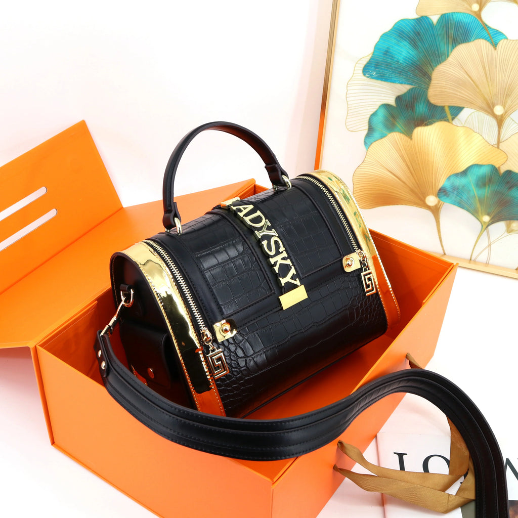 Ladysky Quality Handbags for Women crocodile Ladies Shoulder Bags Top Selling Female Hand Bags Luxury Wholesale Products 28 cm