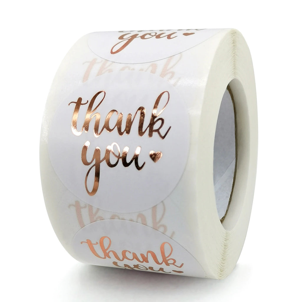 50-500pcs 1inch Blue Thank You Stickers For Envelope Sealing Labels Stationery Supplies Handmade Wedding Gift Decoration Sticker