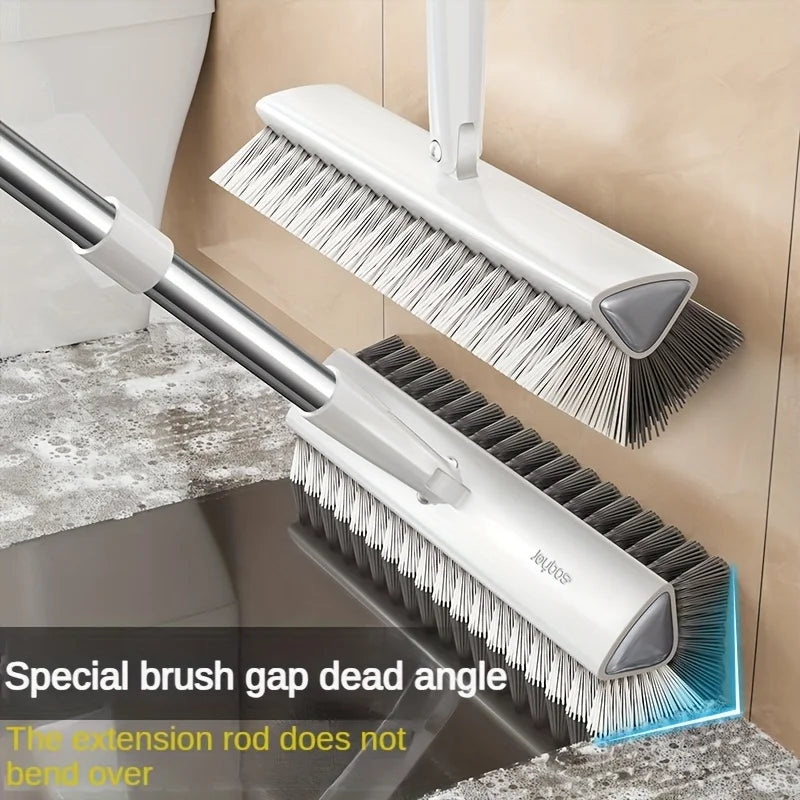 For Plastic Handle Toilet Cleaning Brush V-Shaped Double-Sided Nylon Fabric Brush Head Extension Rod for Home Cleaning