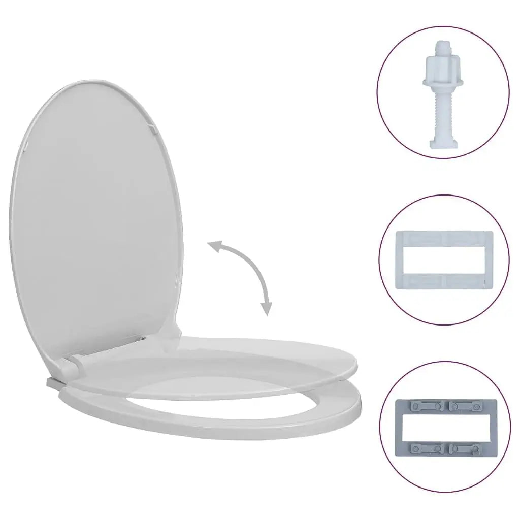 W2B VidaXL Modern Light Grey Oval Toilet Seat Cover Quick Release Soft-Close Electronic Bidets PP UF Material for Home Bathroom