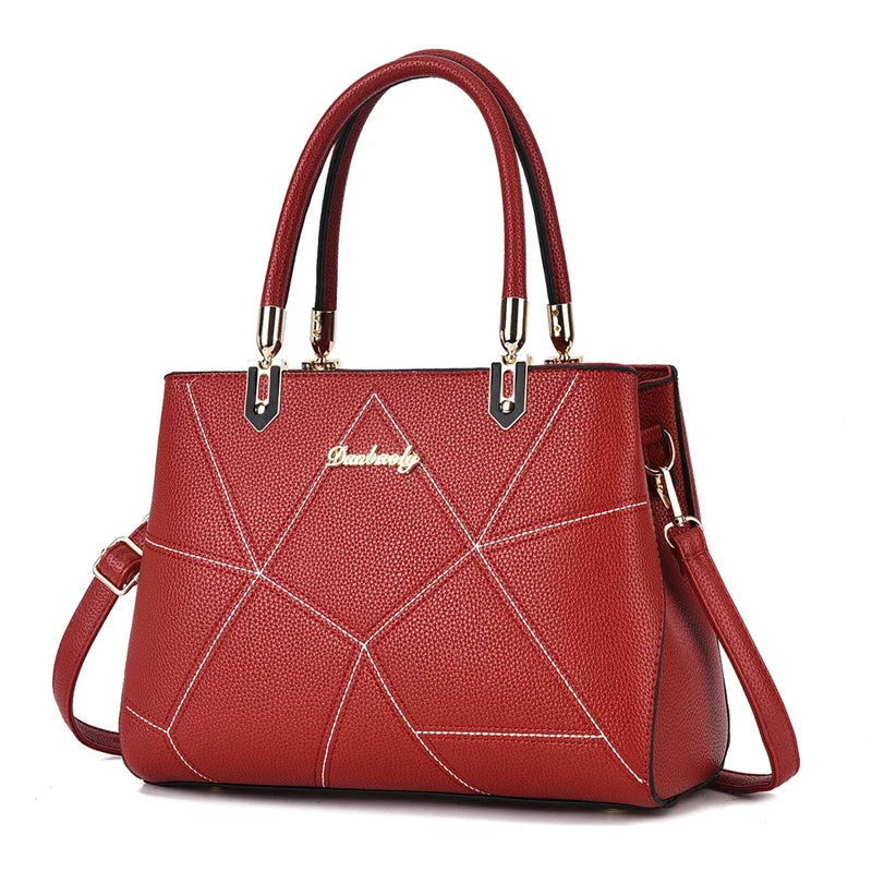 Ladies Luxury PU Leather Handbags Large Capacity Fashion Handbags for Women with Zipper Closure Ladies Handbag Set
