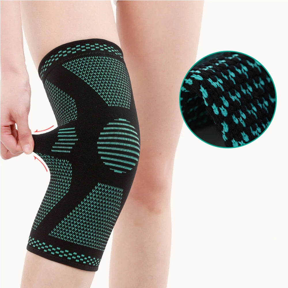 Hot Selling Nylon Knee Protection Sleeves with Anti-slip Silicone Elastic Breathable Sports Knee Support Brace