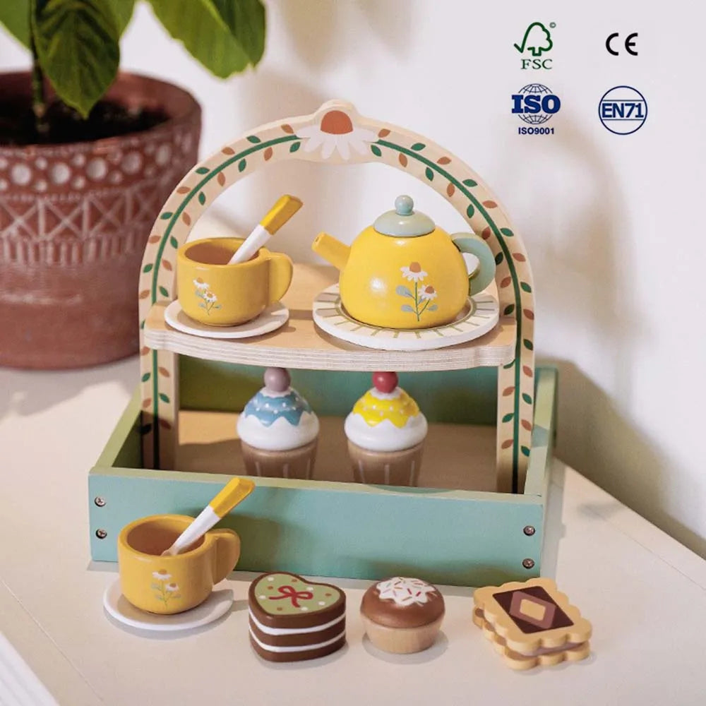 Children's Simulation Dessert Shop Ice Cream Ice Cream Tea Set Sales Shop Boys and Girls Play Home Wooden Toys