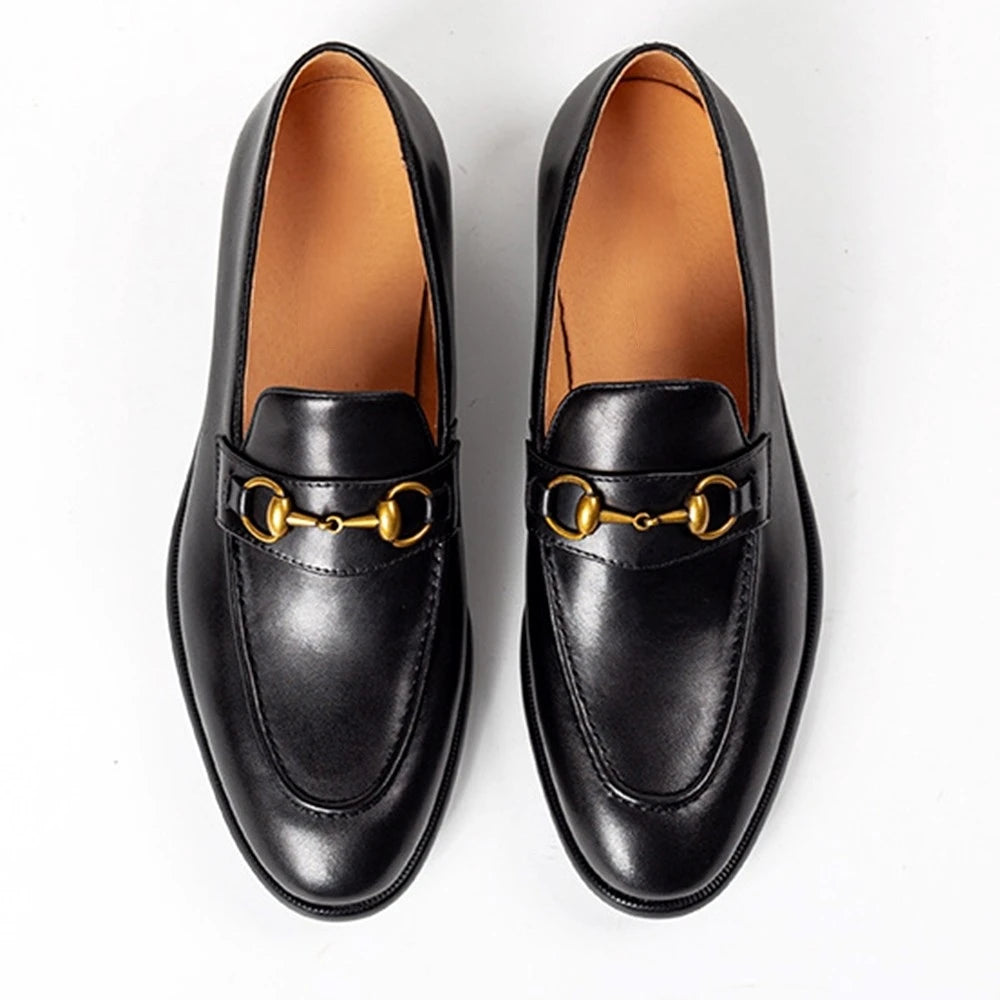 Fashion Design Comfortable Wearing-Resist Leather Flats Best Selling Products Full Cowhide Loafer Shoes for Men Free Custom Logo