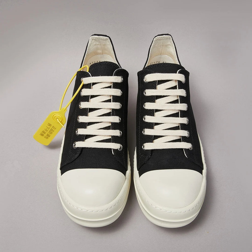 Designer Style Men's Canvas Shoes Couples Retro Low-top Board Shoes Hip Hop Sneakers Black