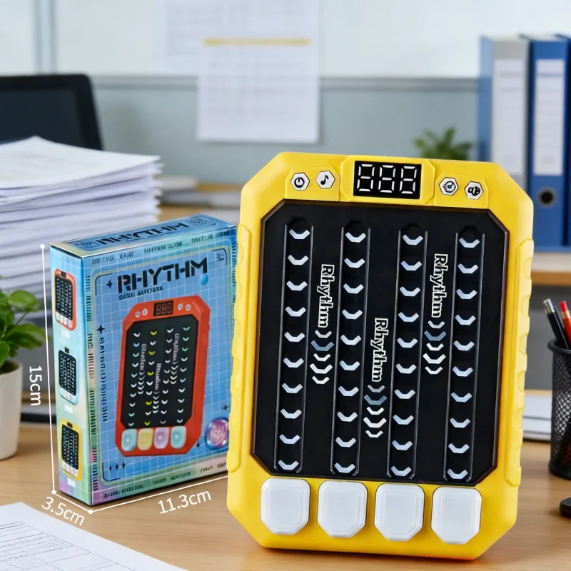 ZLang Montessori Pockets Travel Toy Electronic Music Rhythm Puzzle Game Machine Light up Education Sensory Fast Push Table Game