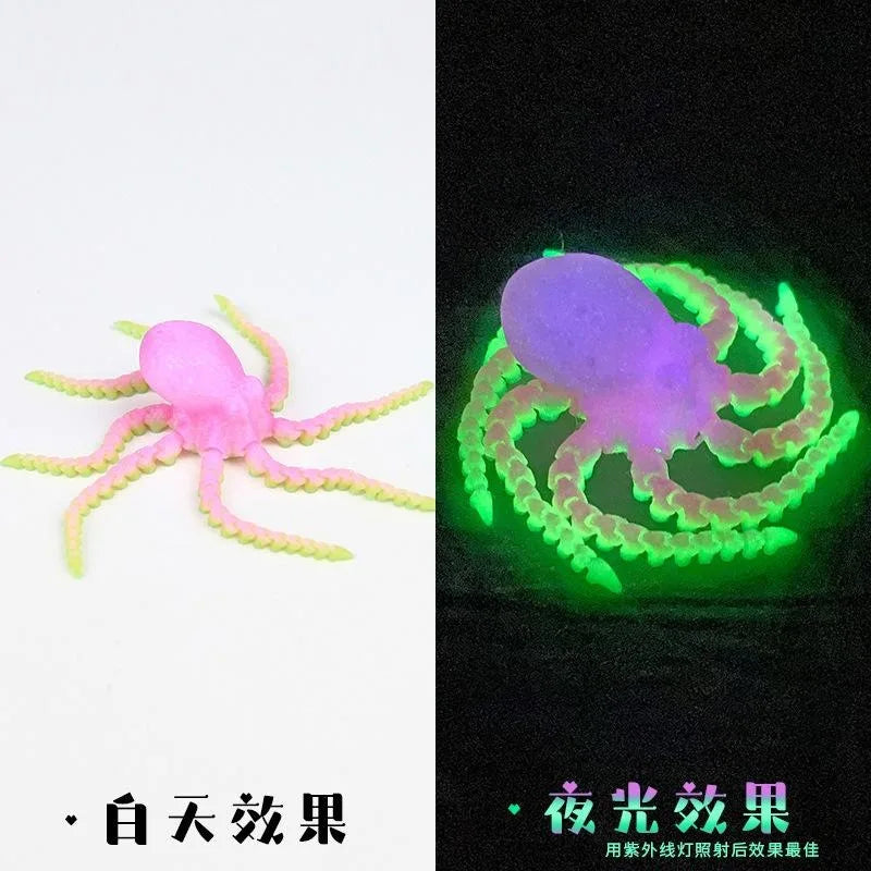 Wholesale 3D Printed Octopus Squid Animal Models with Movable Joints Customizable OEM Children's Toys Made of Plastic