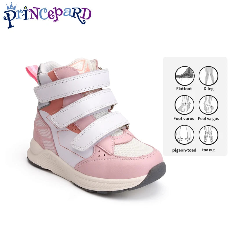 Princepard New Arrival Orthopedic Kids Shoes High-Top Corrective Boots with Arch Ankle Support Winter & Spring Boot for Toddlers