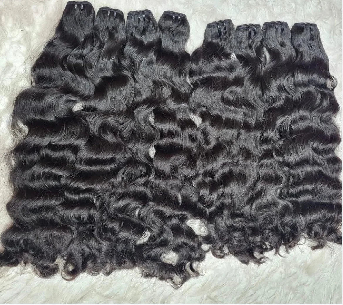 Wholesale 100% Unprocessed Cabello Humano Natural Raw Virgin Cuticle Aligned Indian Human Hair Water Wave Curly Bundles