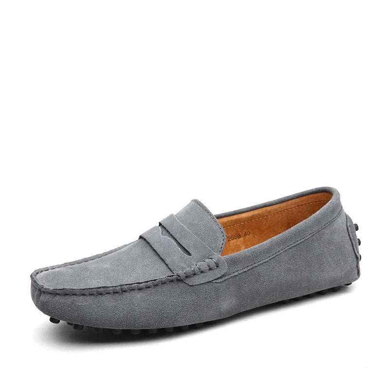 Men Casual Shoes Fashion Pea Shoes Handmade Suede Genuine Leather  Loafers Moccasins Slip on Men's Flats Driving Shoes Big Size
