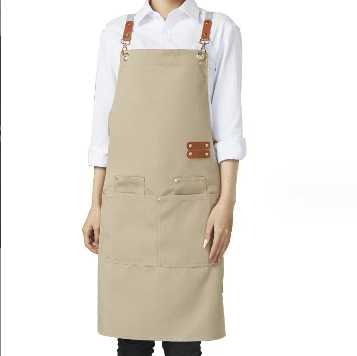 2026 Best Selling Wholesale Reusable Workwear Polyester Kitchen Apron Kit Oilproof Waterproof Pocket Adjustable Strap Custom