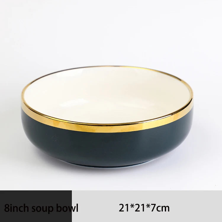 Home Premium Good Rim Ceramic Plates Sets Dinnerware Plate Dish