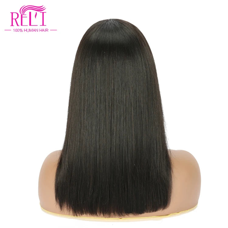 Headband Human Hair Wig None Lace Front Glueless Brazilian Virgin Hair Machine Made Headband Wig for Women