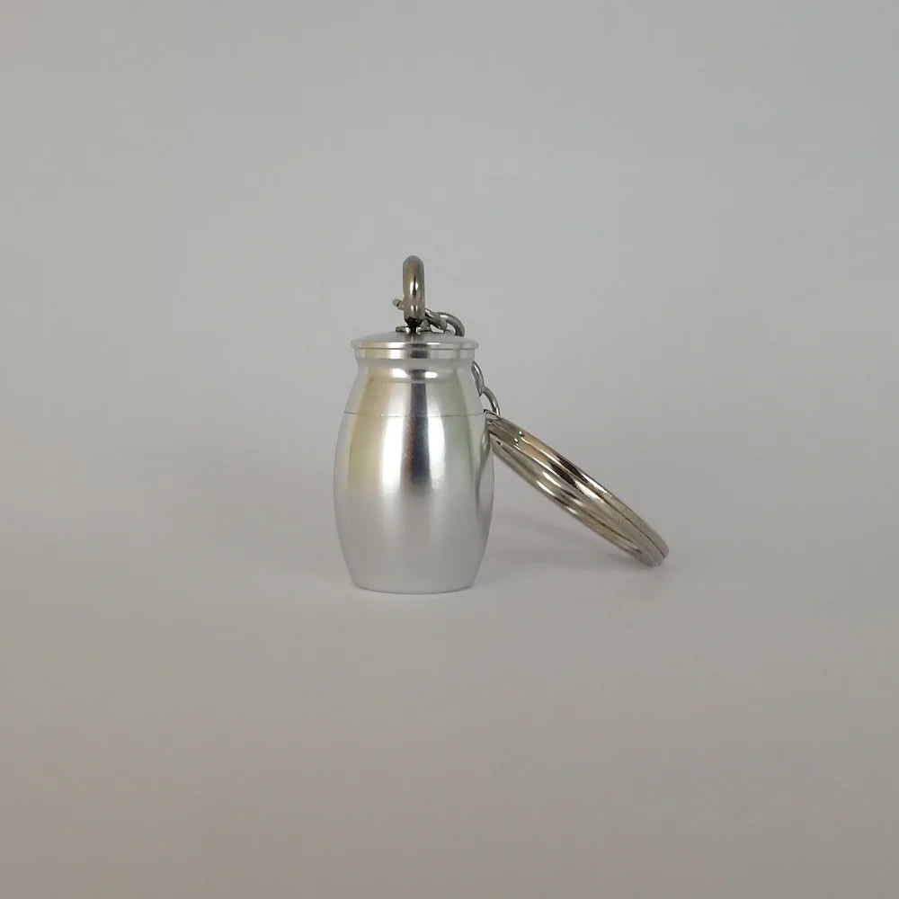 16x25mm Aluminum Alloy Cremation Urn Keychain for Ashes Pet/Human Memorial Urns Engraved With Wild Goose Feather Keepsake