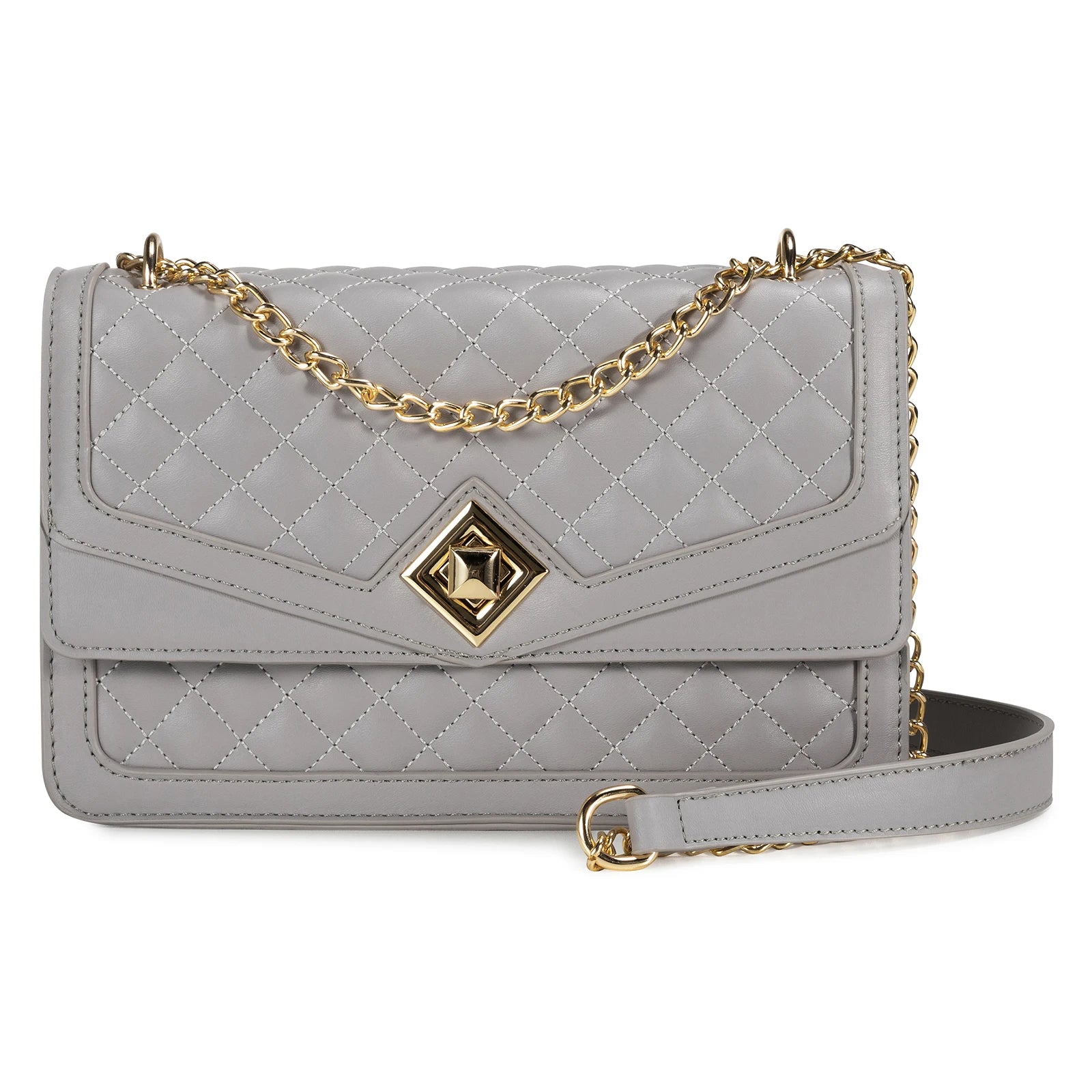 LOVEVOOK 2023 Leather Quilted Sling Shoulder Bag With Chain Trendy Clutch Ladies Evening Purse Luxury Crossbody Bags for Women